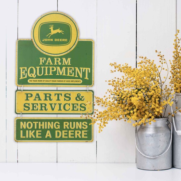 John Deere Farm Equipment Linked Tin Sign