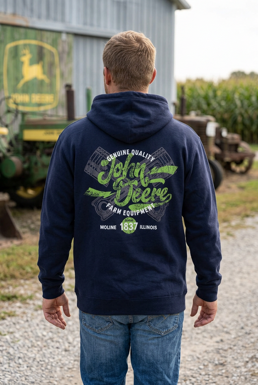 John Deere Men's Farm Equipment Pullover Hoodie