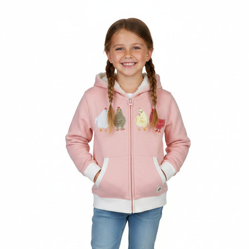 John Deere Girls Fleece Hoodie - Chickens