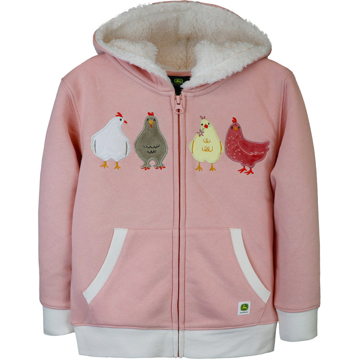 John Deere Girl Toddler Fleece Hoodie - Chickens