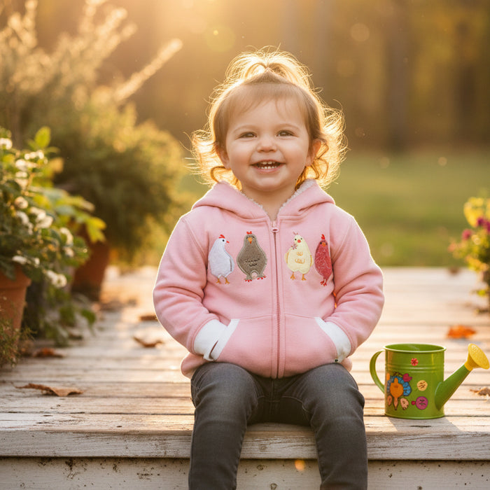 John Deere Toddler Girls Fleece Hoodie - Chickens