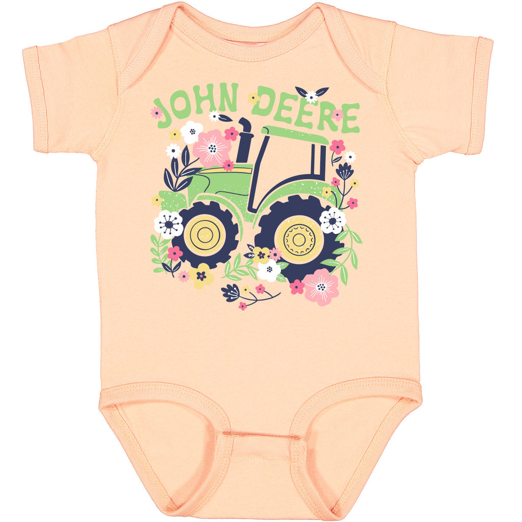 John Deere Girl Infant Peachy Short Sleeve Bodyshirt Grab Yours