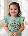 John Deere Toddler Girls Rainbow Tractor Tee