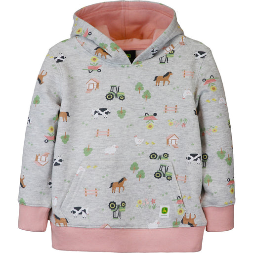 John Deere Girl Toddler Fleece Hoodie - Farm