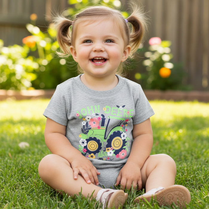 John Deere Toddler Girls  Flowers & Tractor Tee