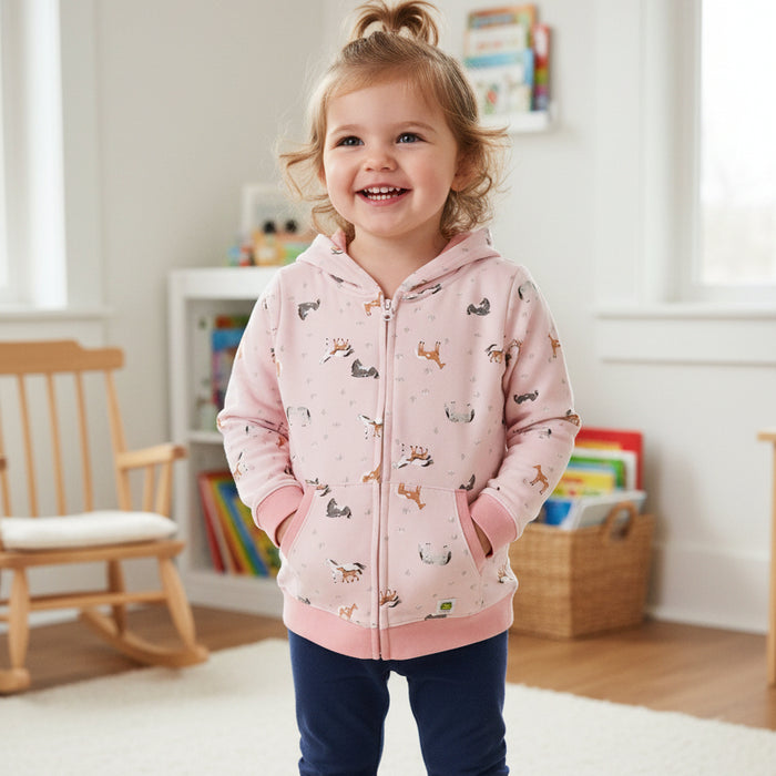 John Deere Toddler Girls Zip Hoodie - Horse