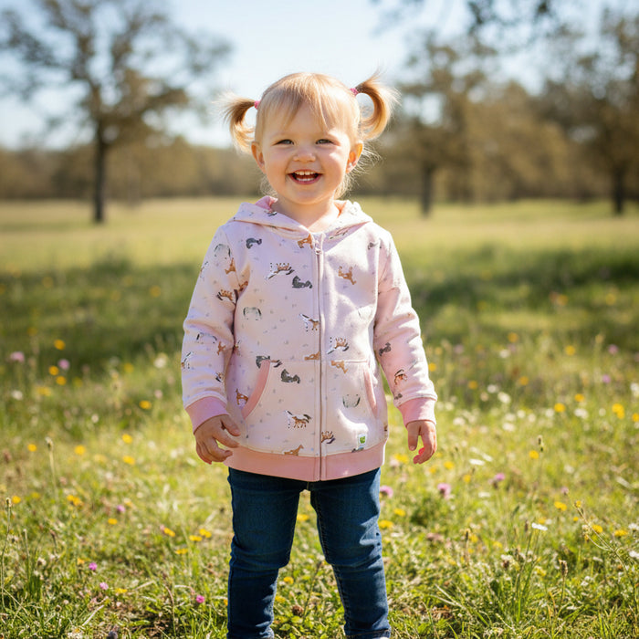 John Deere Toddler Girls Zip Hoodie - Horse