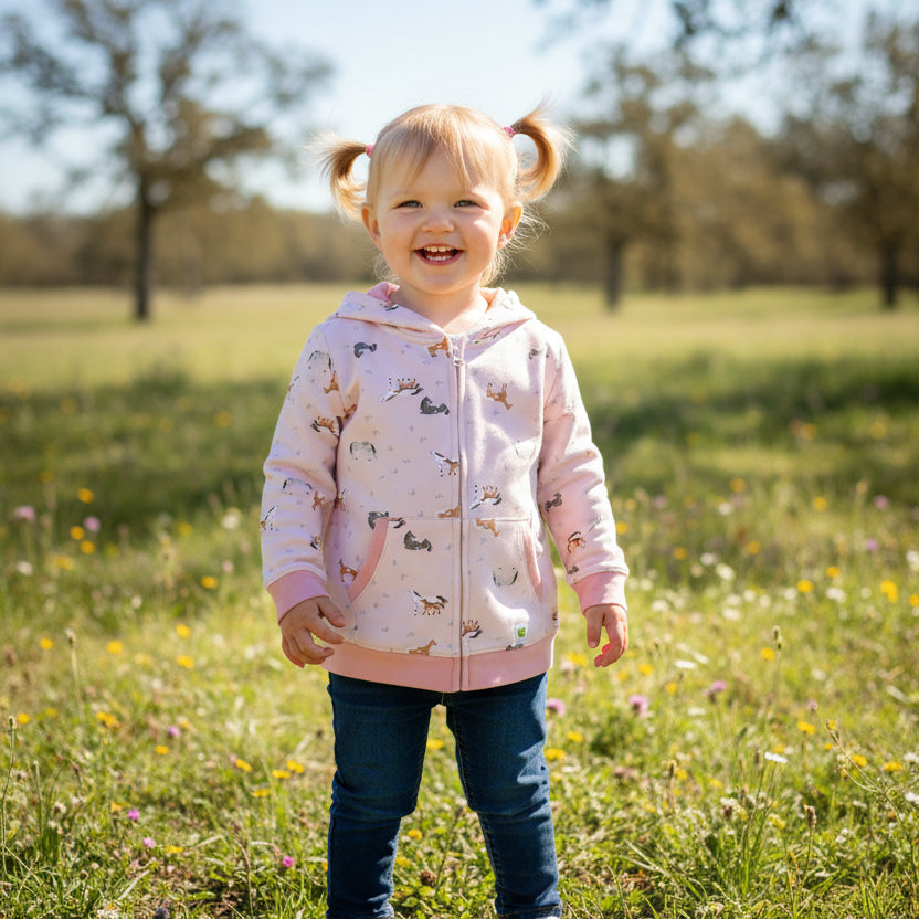 John Deere Toddler Girls Zip Hoodie - Horse