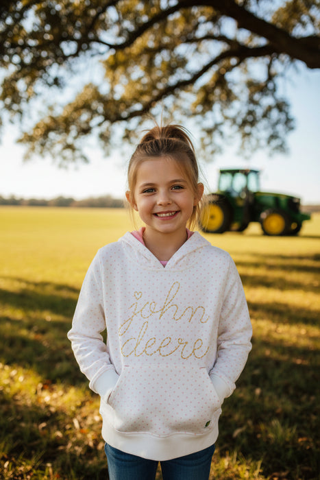 John Deere Youth Girls Fleece Hoodie - Script