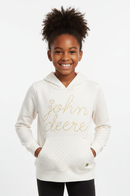 John Deere Youth Girls Fleece Hoodie - Script