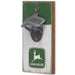 side view John Deere Green and White Bottle Opener