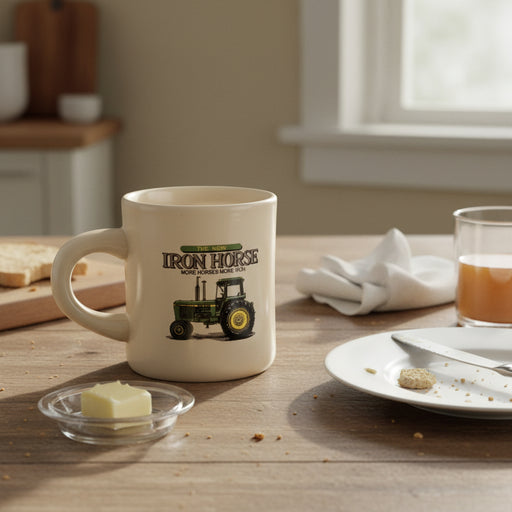 John Deere Iron Horse Cream Diner Mug