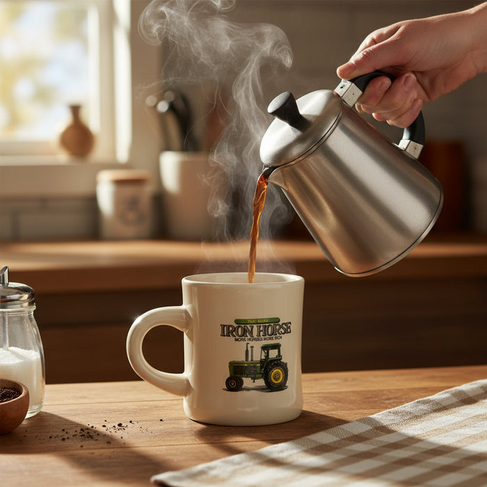 John Deere Iron Horse Cream Diner Mug
