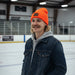 John Deere Knit Beanie with Leather Patch - Orange