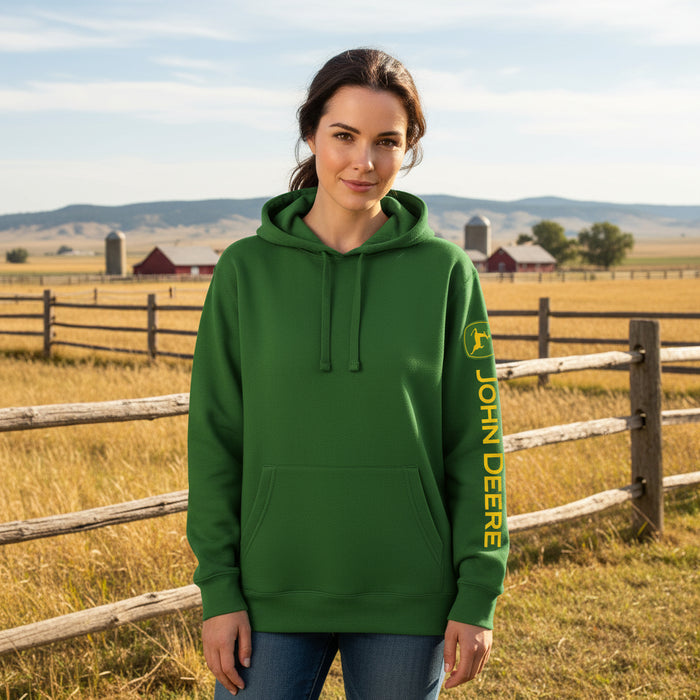 John Deere Ladies Green Hoodie