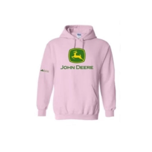 John Deere Ladies Pink Logo Fleece Hoodie