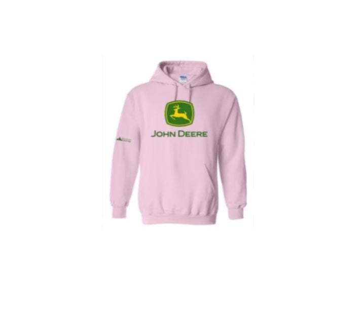 John Deere Ladies Pink Logo Fleece Hoodie