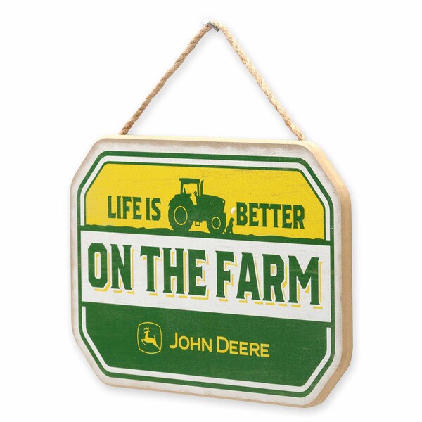 John Deere Life On the Farm Hanging Wood Sign