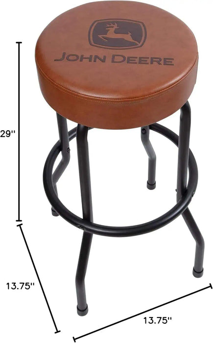 dimensions of the John Deere Matte Brown Garage Stool with Black Legs