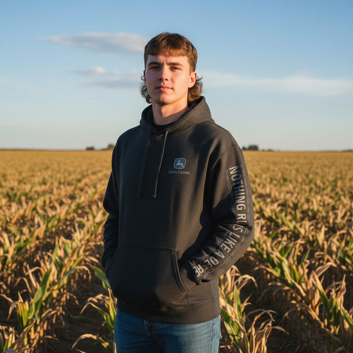John Deere Men's Black "Nothing Runs Like a Deere" Hoodie