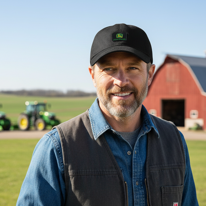 John Deere Mens Black Classic Logo Cap