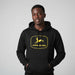 John Deere Men's Black with Vintage Logo Hoodie