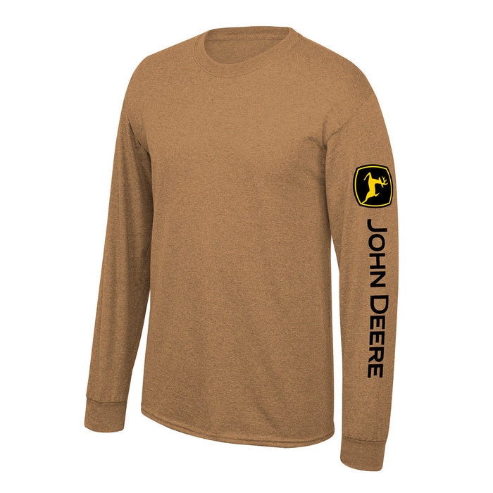 John Deere Mens Brown Trademark Long Sleeve Tee