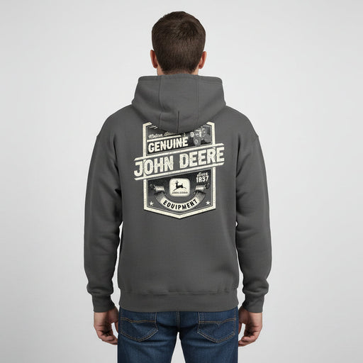 John Deere Men's Charcoal Genuine Pullover Hoodie