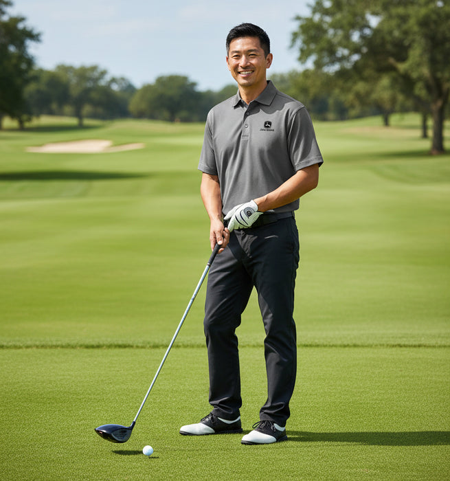 John Deere Men's Charcoal Polo Shirt