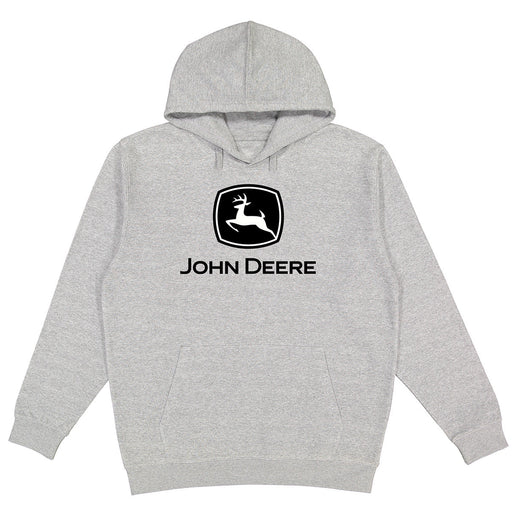 John Deere Mens Grey with Black Logo Hoodie