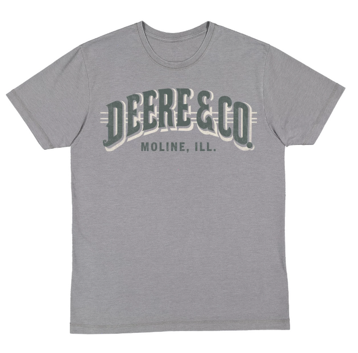 John Deere Mens Grey Deere & Co. Tee