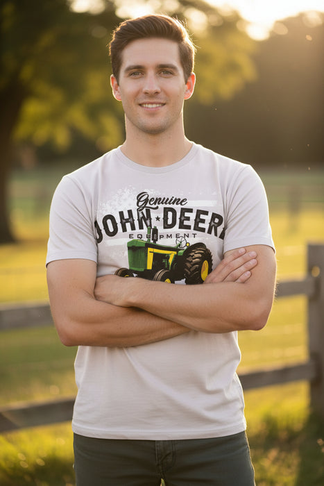 John Deere Men's Grey Vintage 1837 Tractor Tee