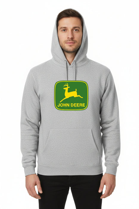 John Deere Men's Grey with Vintage Logo Hoodie