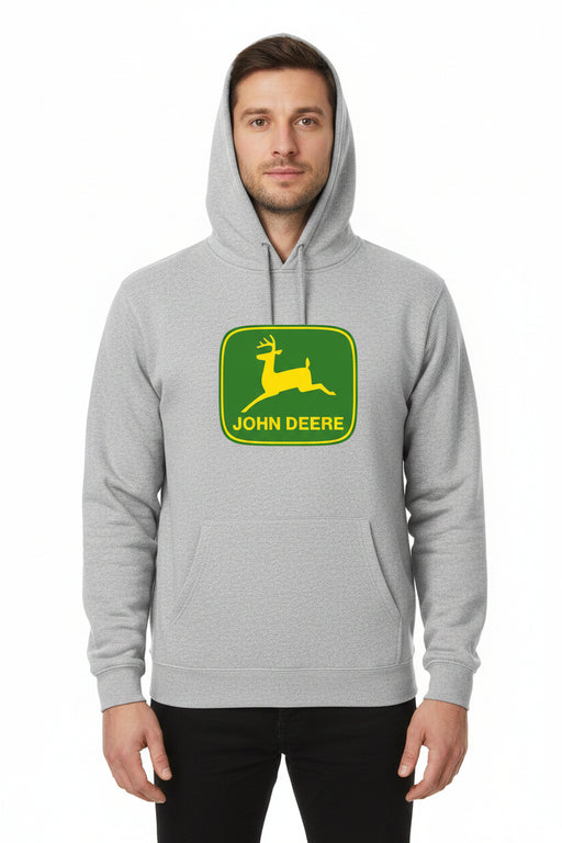 John Deere Men's Grey with Vintage Logo Hoodie