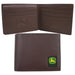 John Deere Mens Leather Bifold Wallet with Logo Patch