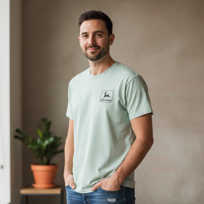 John Deere Men's Mint "Nothing Runs like a Deere" Vintage Tee