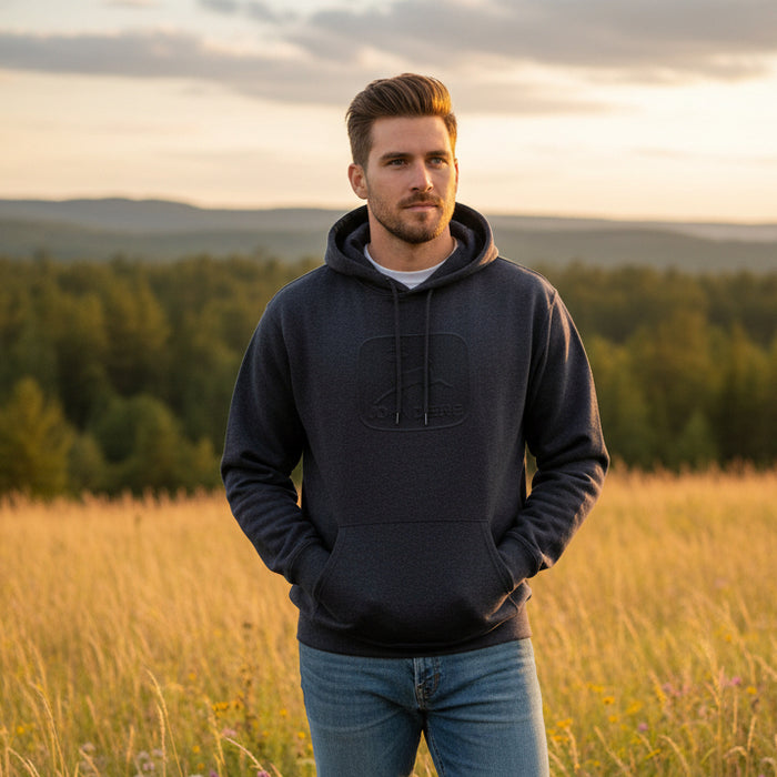 John Deere Men's Navy Embossed Vintage Logo Hoodie