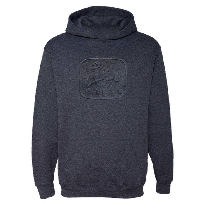 John Deere Mens Navy Embossed Vintage Logo Hoodie