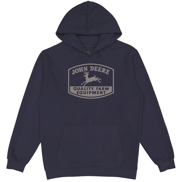 John Deere Mens Navy with Grey Deere Logo Hoodie