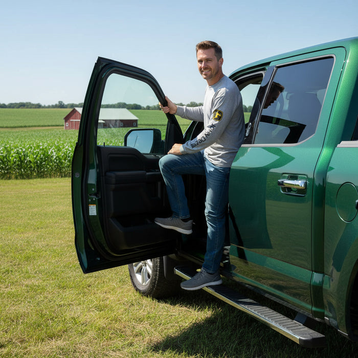 John Deere Men's Oxford Logo on Sleeve Long Sleeve