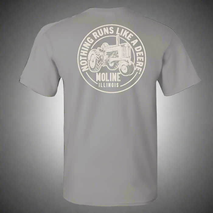 John Deere Men's Titanium "Nothing Runs Like a Deere" Short Sleeve Tee