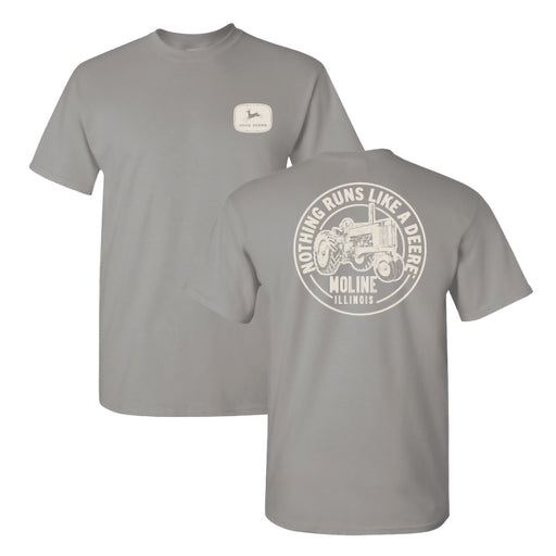 John Deere Men's titanium "Nothing Runs Like a Deere" Short Sleeve Tee