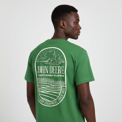 John Deere Men's White Field Tee