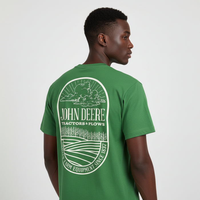 John Deere Men's White Field Tee