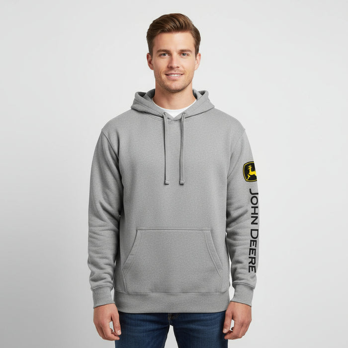 John Deere Men's Oxford Construction Logo Hoodie