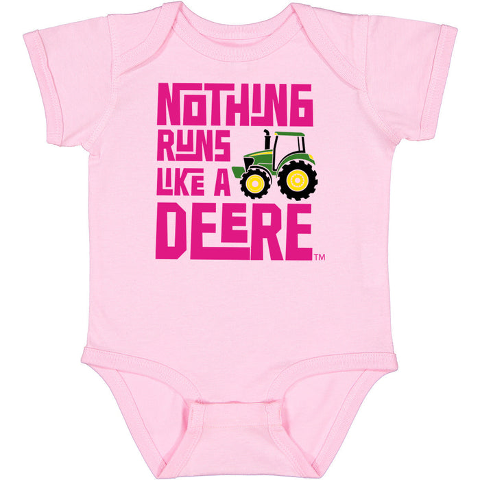 John Deere Infant Pink "Nothing Runs Like a Deere" Bodysuit