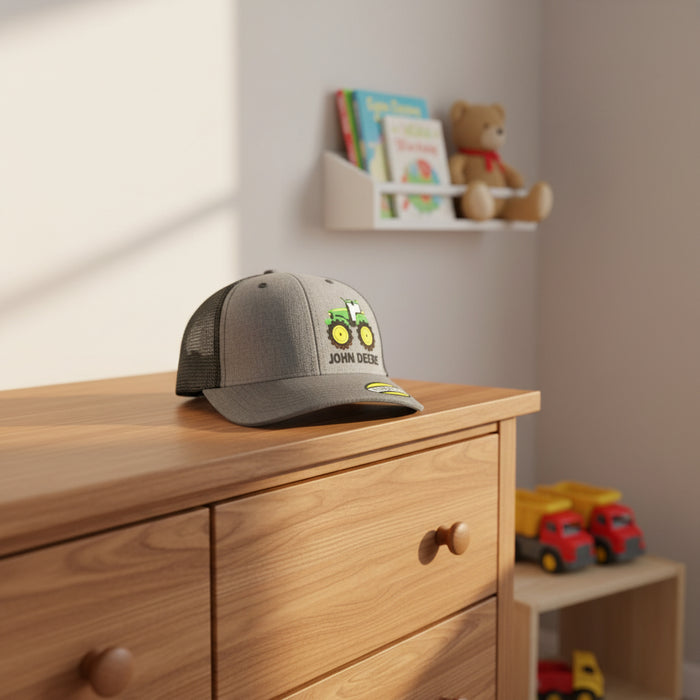 John Deere Toddler Boys Charcoal Rubber Tractor Hat