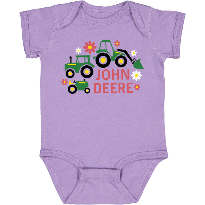 John Deere Infant Tractors & Flowers Bodysuit