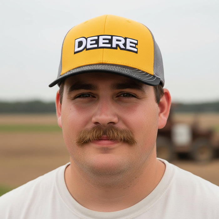 John Deere Unisex Black/Yellow Deere Print Embro Hat