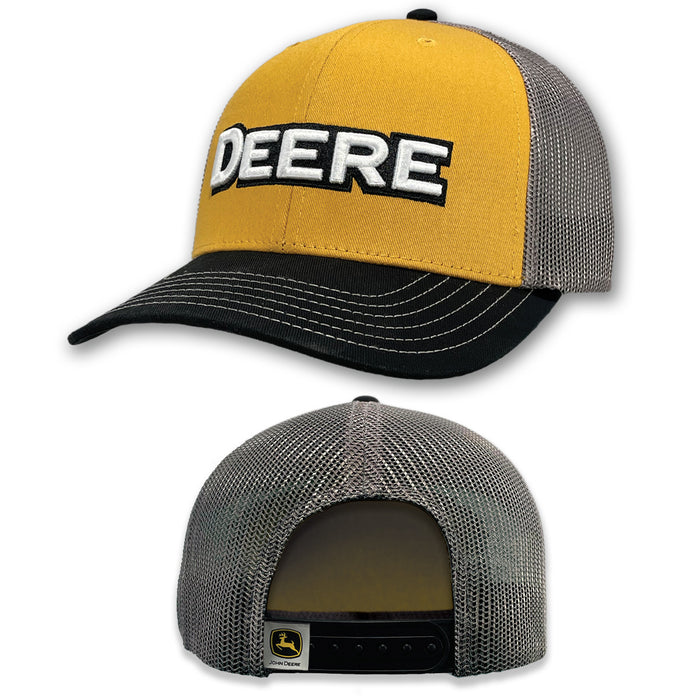 John Deere Unisex Black/Yellow Deere Print Embro Hat